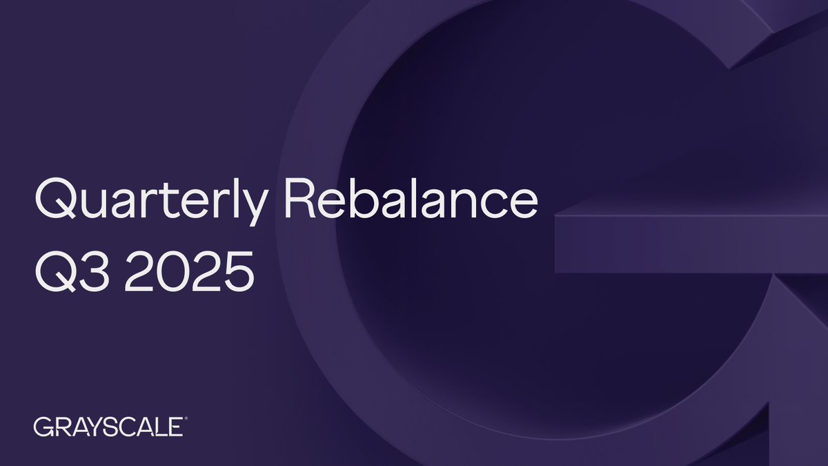 Grayscale's tweet image. Every quarter, we rebalance and update the components of our multi-asset funds, Grayscale Decentralized Finance (DeFi) Fund, Grayscale Smart Contract Fund, and Grayscale Decentralized AI Fund.
Read on for our Q3 updates 🧵