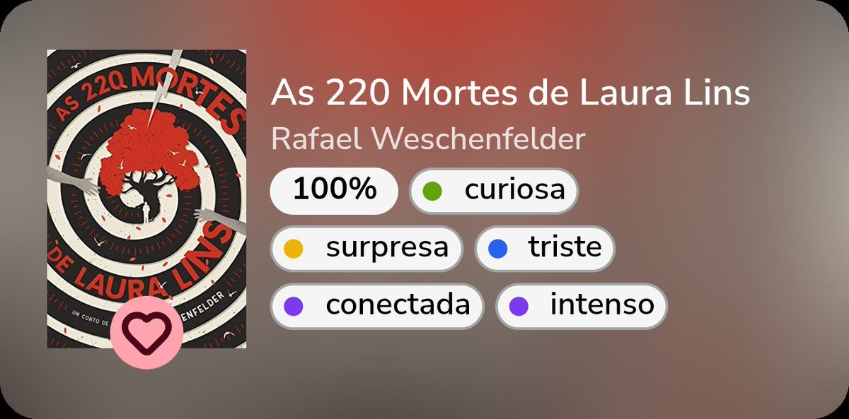 autoravicsantos's tweet photo. @maratona_app • As 220 Mortes de Laura Lins · Rafael Weschenfelder ★★★★★♡

“Mensagens de Whatsapp não são boas em transmitir emoções, ainda mais se a pessoa não ajuda com emojis ou “haha”s.” https://t.co/zBQGIJ5dij