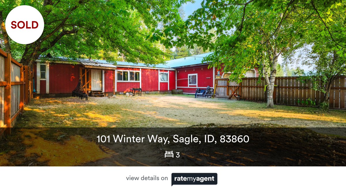 JenniferShupeRE's tweet photo. 🛌 3
📍 101 Winter Way, Sagle, ID, 83860

My latest sale on #RateMyAgent.
Washington Managing Broker 25755
https://t.co/WiTShUeJrK

...
#ratemyagent #realestate #Realty_ONE_Group_Eclipse__Coeur_dAlene https://t.co/01znVBvSlU