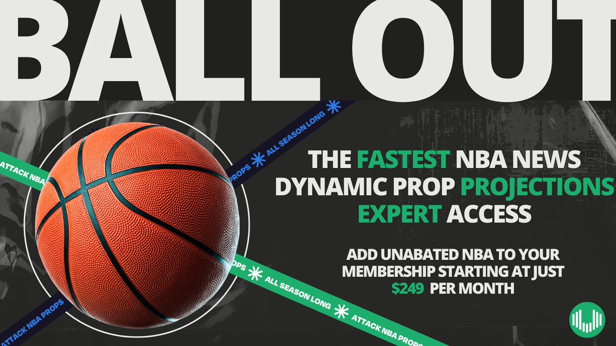 We're back for the 2025-26 season. 

Unabated NBA, led by @Jphanned, is back with another season of prop projections and lightning-fast breaking news.

Last year, these projections posted an 8% ROI vs. median lines. 

And right now you can get it starting at $249/month: