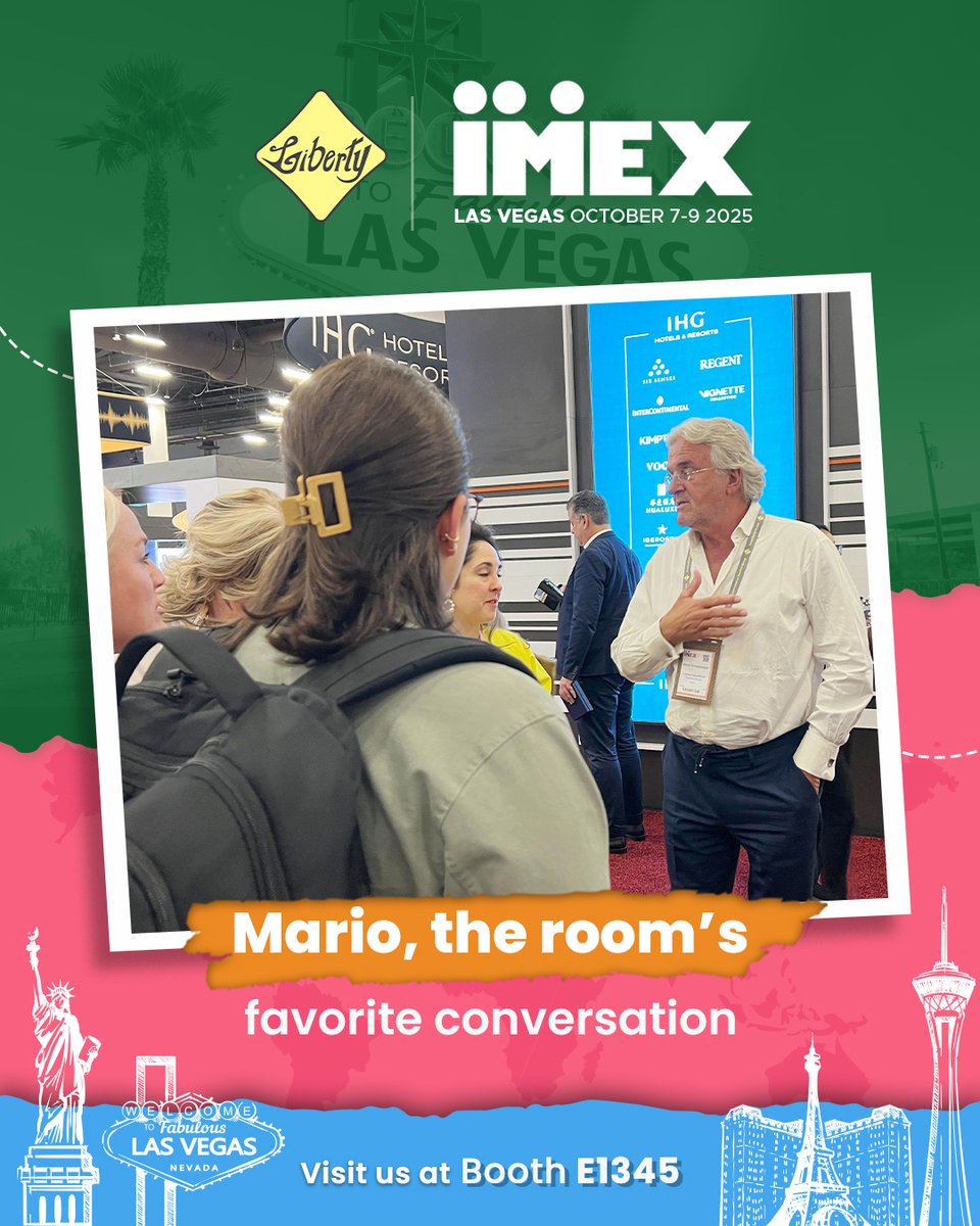 liberty_itg's tweet photo. Mario’s got the crowd engaged again, no surprises there!
He turns every conversation into a moment worth remembering.

#IMEX25 #IMEXAmerica #IMEXLasVegas #LibertyDMC #LibertyTourism #LibertyFamily #EventProfs #MICE #DMC #EventPlanners🗽🌎 https://t.co/LKnHsmZyEV