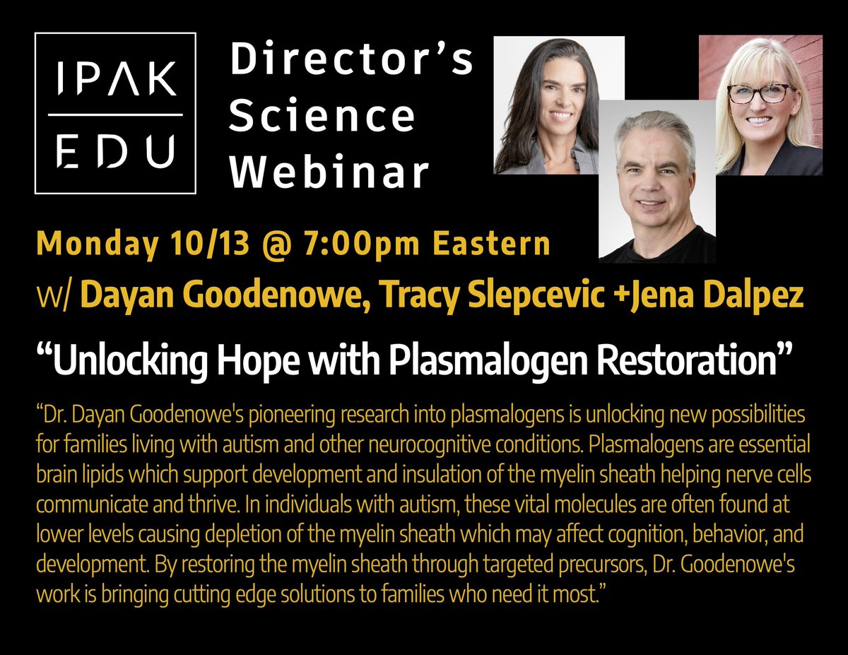 Join us Monday 10/6 and learn about plasmalogens, their role in neurological health, and new approaches to  autism and other neurocognitive conditions!

entwine.substack.com/p/goodenowe-sl…