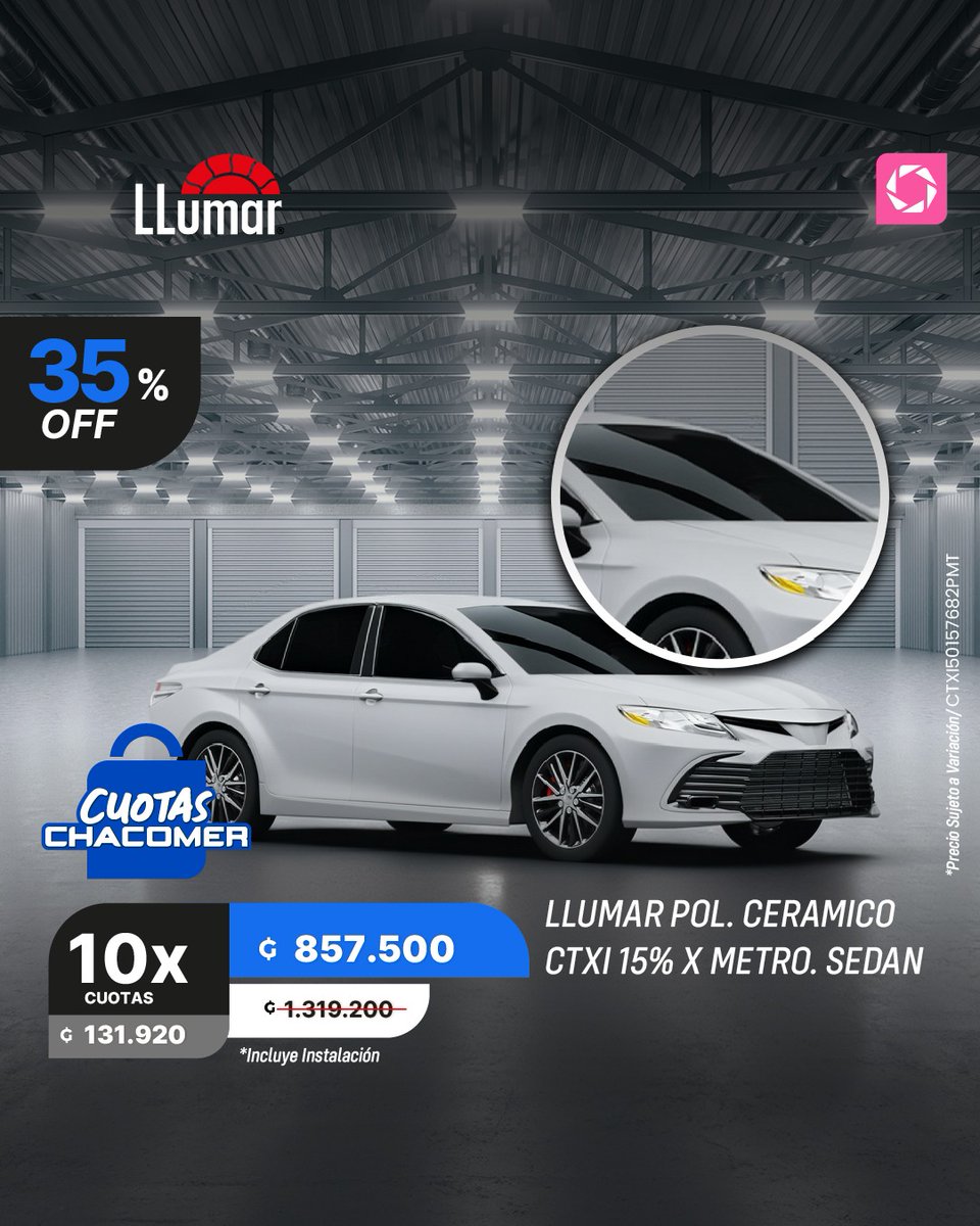 chacomer's tweet image. 🚘 Elegancia y protección con el Polarizador LLumar. Mantené tu sedán fresco y con estilo en todo momento. 😎
#LLumar #AutoStyle #Chacomer #Ofertas