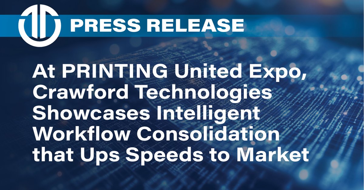 Crawford Technologies is heading to #PRINTINGUnited Expo Oct. 22–24 in Orlando! 
See how our intelligent workflow solutions help print providers cut costs, reduce waste &amp; boost efficiency.

📍 Booth #5007
📰 Read the full press release: bit.ly/48h97pS
#CrawfordTech