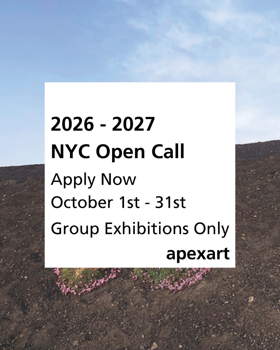 We are accepting exhibition proposals for our NYC Open Call from October 1-31, 2025. Five winning proposals will become apexart exhibitions at our NYC space as part of our 26–27 exhibition season! 

Submit now: apexart.org/nyc/submit-pre…

More info #linkinbio
#artopp #opencall