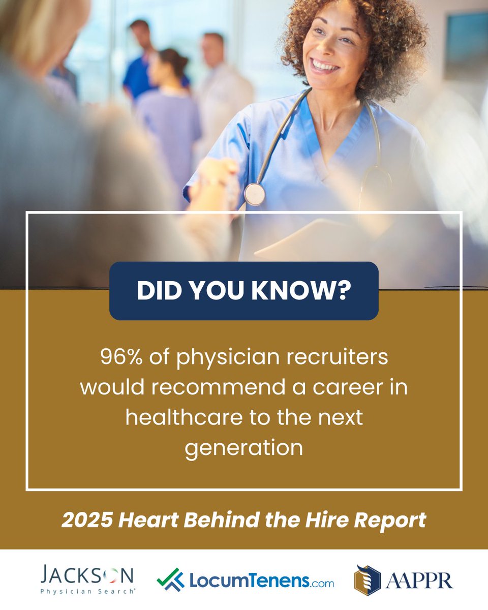 The best proof of purpose? Advocacy.

96% of physician recruiters would recommend a career in healthcare to the next generation. That’s nearly unanimous.

👉 bit.ly/4gwVYLq 

#AAPPR #PhysicianRecruitment #NewResearch