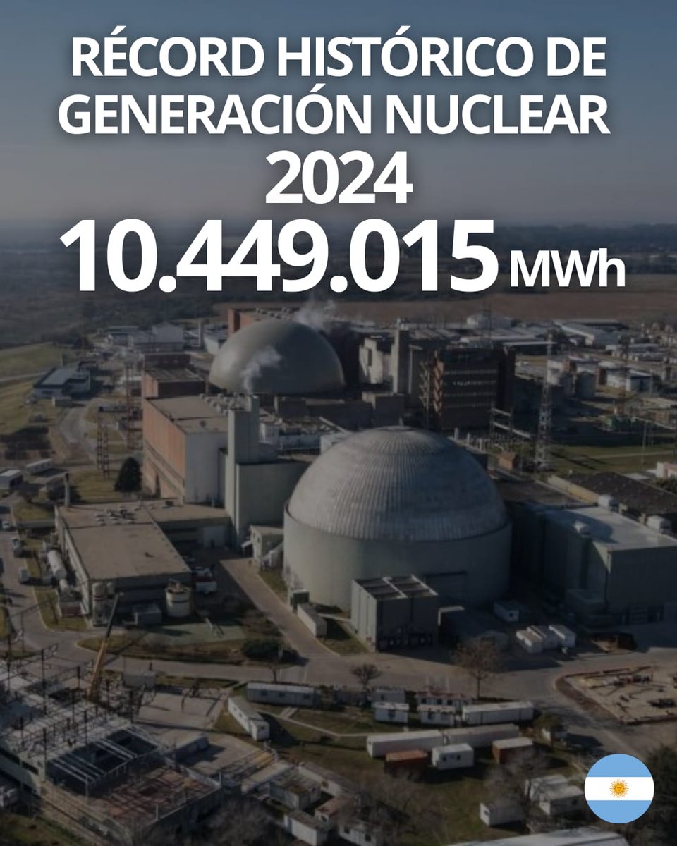 CASTIGLIONILUC's tweet photo. 🇦🇷 En 2024, Nucleoeléctrica Argentina batió su récord histórico en generación de energia, mientras algunos hablan de privatizar, los trabajadores demuestran que puede gestionar con eficiencia, ciencia y soberanía.

👉 Empresa estatal.
👉 Superavitaria.
👉 Orgullo argentino. https://t.co/YUmUSAvdkD