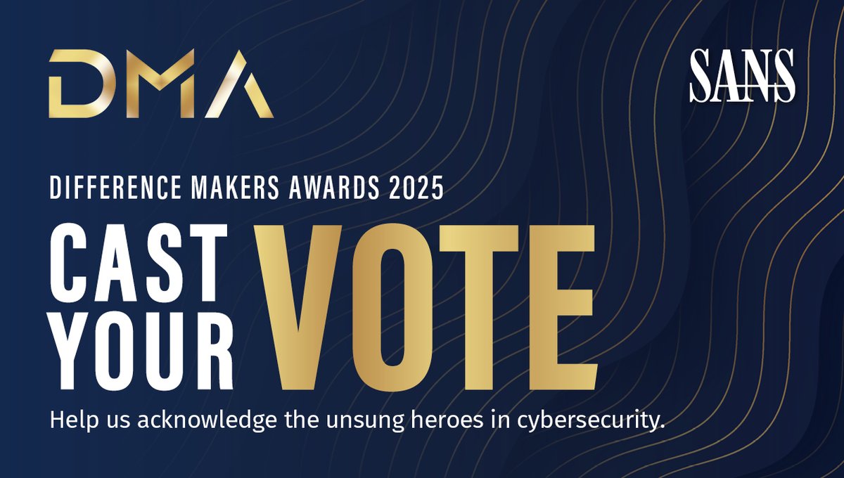 SANS Institute (@sansinstitute) on Twitter photo 📣 LAST CALL: Community voting ends tonight at 11:59 pm EDT!  
✨ The SANS Difference Makers Awards honor those who have driven innovation and change in cybersecurity. Help recognize their achievements by voting for this year’s winners across the categories.
🗳️ Cast your vote: 📣 LAST CALL: Community voting ends tonight at 11:59 pm EDT!  
✨ The SANS Difference Makers Awards honor those who have driven innovation and change in cybersecurity. Help recognize their achievements by voting for this year’s winners across the categories.
🗳️ Cast your vote: