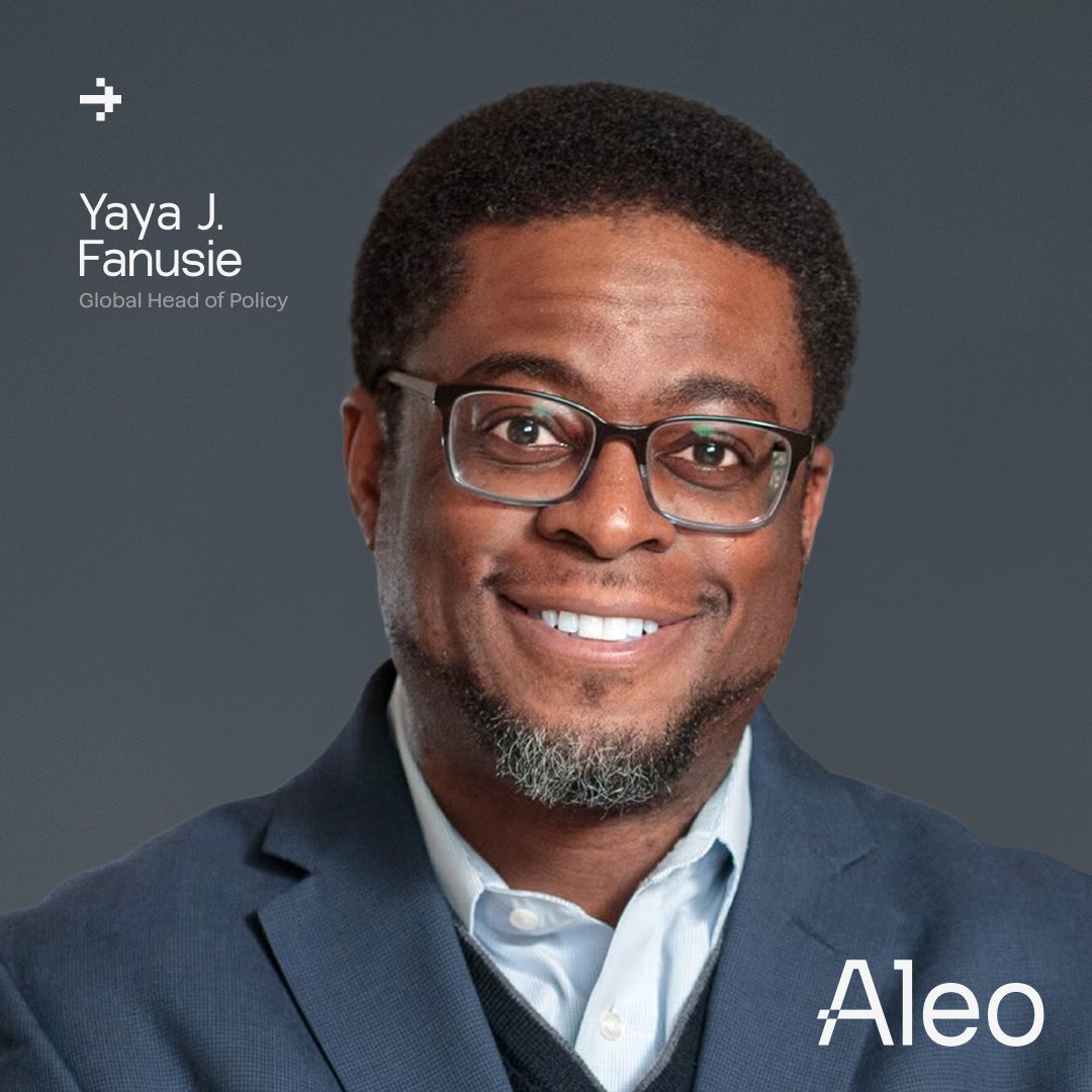 AleoHQ's tweet image. Super excited to welcome Yaya Fanusie (@signcurve) as Aleo Network Foundation's new Global Head of Policy!
With a background spanning the CIA, national security, and crypto policy at the @Crypto_Council for Innovation, Yaya brings the expertise needed to shape the future of…