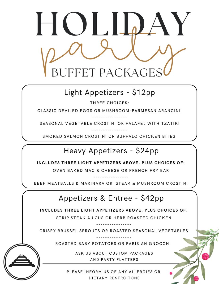 We know you're planning those holiday parties, let us make it easy! Book your event for January or February  and save 20% on your space fee.  Email info@caboosebrewing.com to book today!