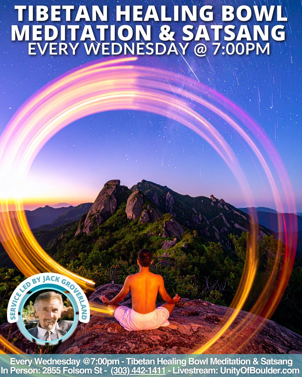 UnityBoulder's tweet image. Pause. Breathe. Connect.
Our weekly Meditation and Satsang is a unified gathering for quiet reflection and deep conversation. One hour to reconnect with what matters.
It all happens on Wednesdays at 7 PM.
#unityofboulder #boulderco #meditationpractice #satsang