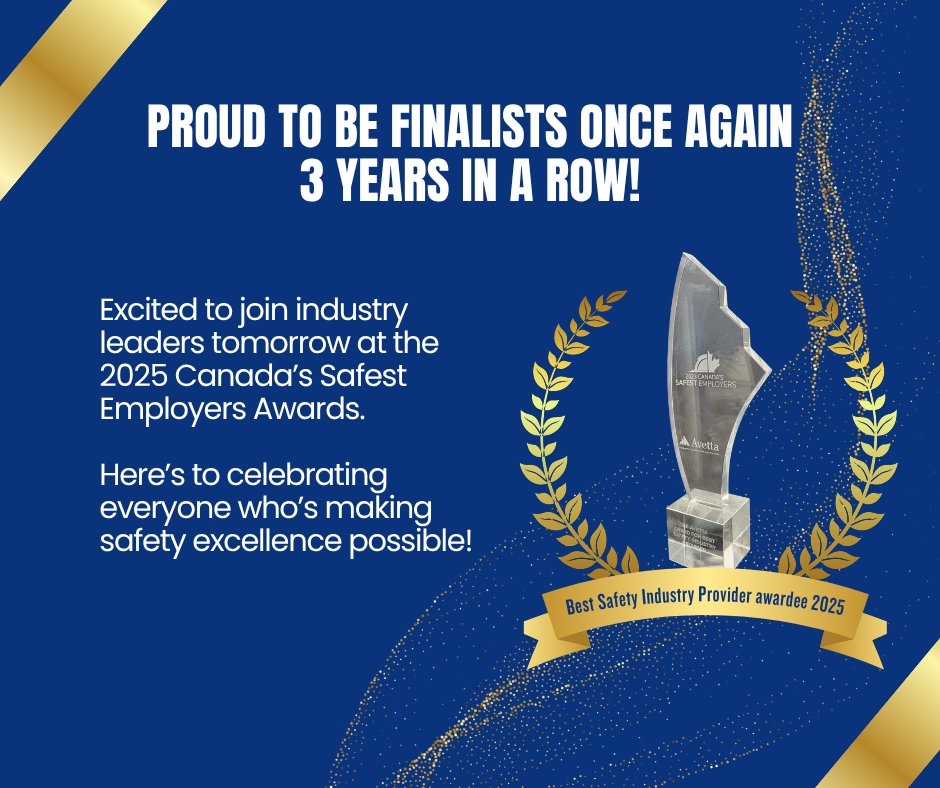 From the 2023 victory stage to the 2025 spotlight — we’re back, and prouder than ever! ✨

Honoured to be named finalists for the Best Safety Industry Provider — three years in a row at the Canada’s Safest Employers Awards. 
#CSEAwards #SafetyExcellence
