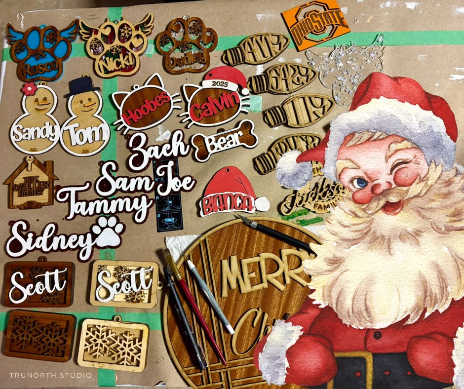 HelloTruNorth's tweet image. Here in the TruNorth Studio workshop, we’re hard at work designing and crafting personalized ornaments &amp;amp; gifts for your holiday season! 🎄
#TruNorthStudio #ChristmasGifts #ShopSmall