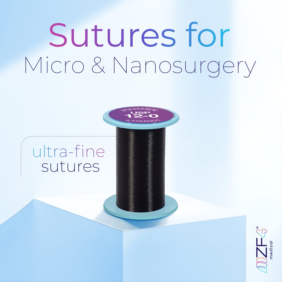 mzf4_group's tweet image. We’re proud to share an important milestone: #MZF4 completed the development of full line of black logwood–dyed polyamide monofilament sutures for micro+nanosurgical applications, covering the complete range from USP 9/0 and 10/0 (microsurgery) to USP 11/0 and 12/0 (nanosurgery).