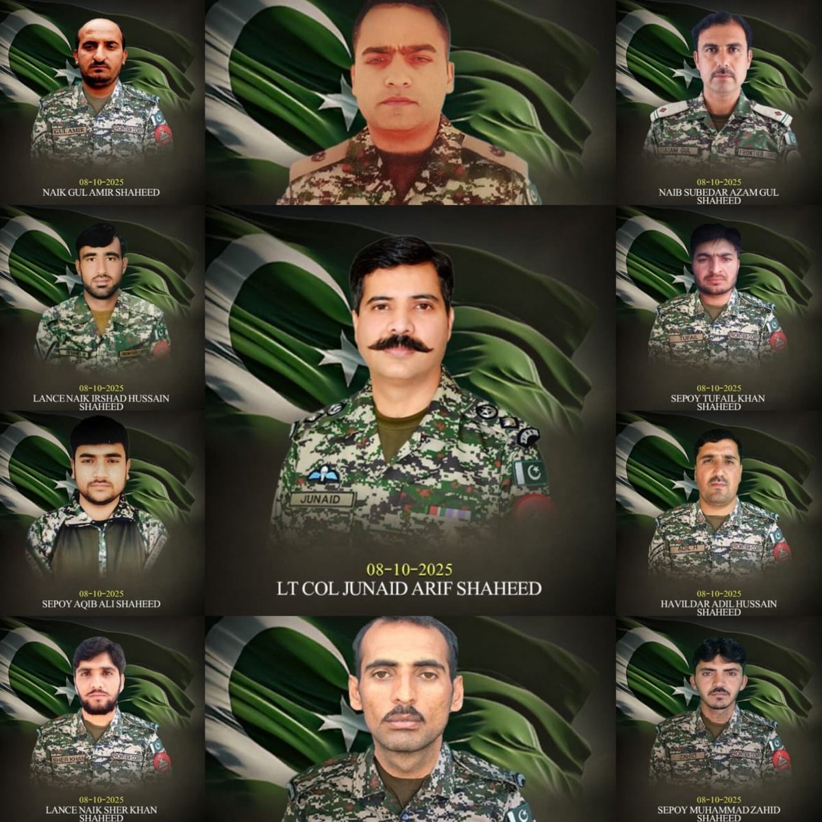 Orakzai 🇵🇰

Security forces have eliminated 19x terrorists during an IBO in Orakzai.

Incident happened when a convoy led by Lt Colonel Junaid Arif along with his 2IC Major Tayyab Rahat came under heavy fire by the terrorists, the convoy was returning after successfully thwarting