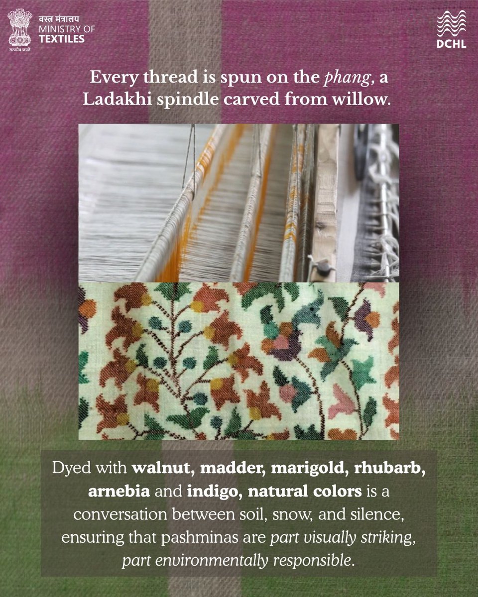 dchandlooms01's tweet image. For over a decade, Lena Ladakh has been more than a textile label. It celebrates the raw textures of Pashmina as an embodiment of their ethos: a women-led brand, a Vocal for Local example, and a keeper of traditions.
#ministryoftextiles #dchandlooms #vocalforlocalindia