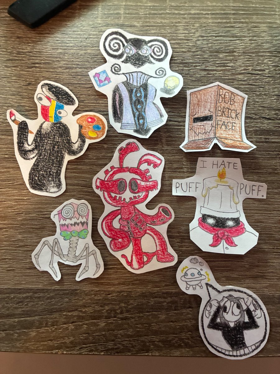 Niko_Spiral's tweet photo. Made some stickerz for my sketchbook :]
#AwfulHospital #BobBrickface #CorruObserver #GreggoryHorrorShow #YumeNikki https://t.co/ZeD8XdJr2t