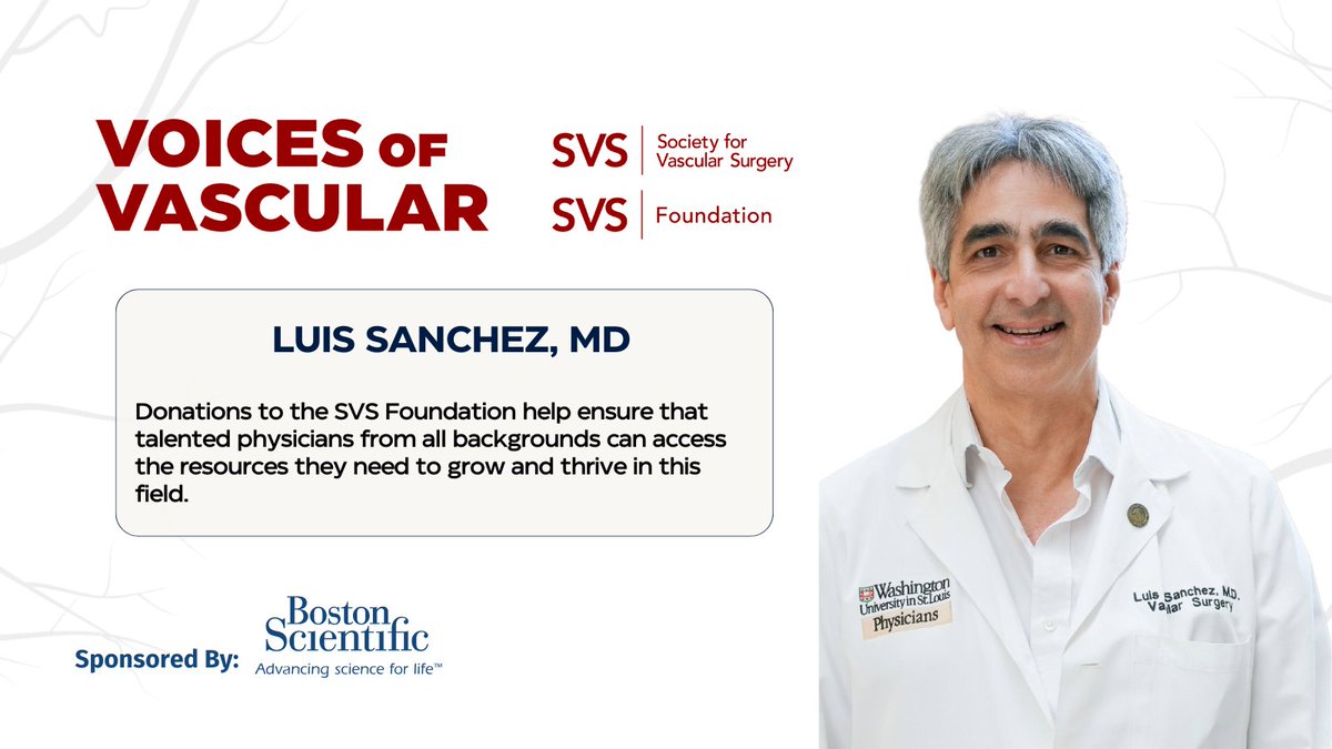 From his roots in Puerto Rico to working alongside pioneers in endovascular surgery, Dr. Luis Sanchez’s story is a testament to the power of mentorship, innovation and representation in vascular medicine.

Read: ow.ly/9xKv50X8wu1
Donate: ow.ly/xnsO50X8wu2