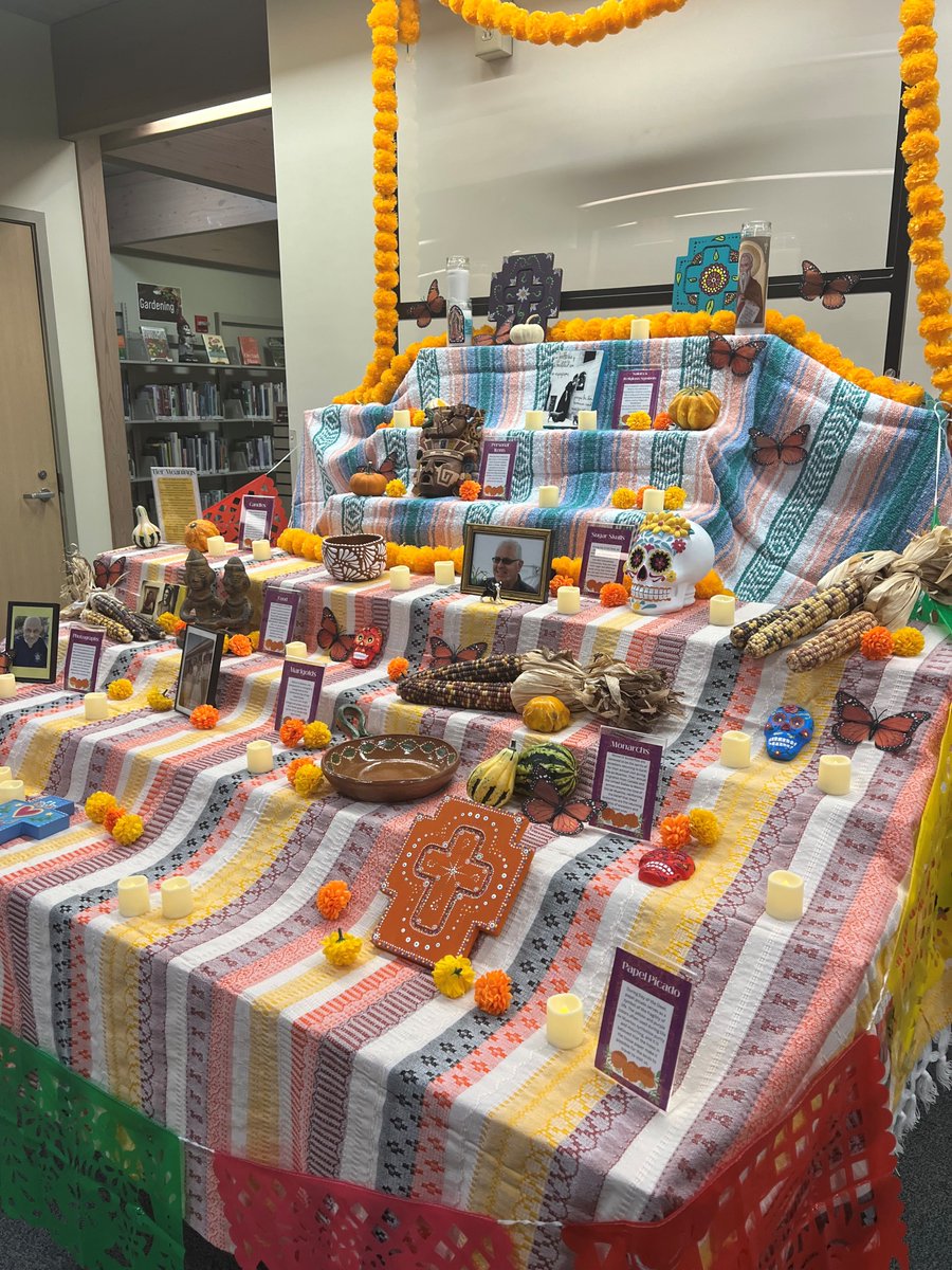 The public is invited to contribute to our community ofrenda, which celebrates and honors loved ones who have passed.  Learn more by visiting thehowe.libcal.com/event/15423983  #HanoverNH #UpperValley #DayOfTheDead #DiaDeLosMuertos