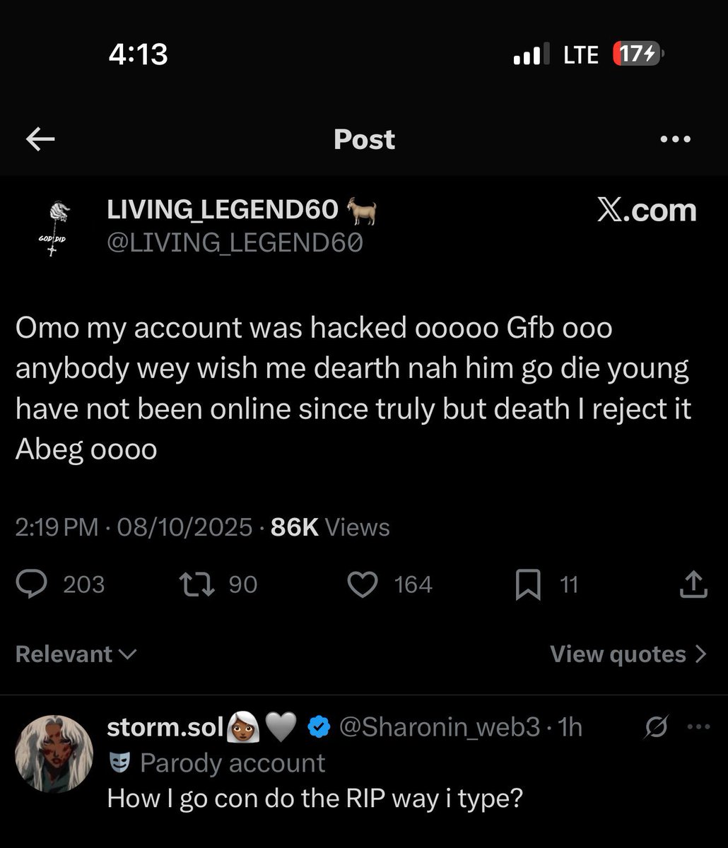 He already deactivate his account, but this two frame should explain it better 😭😂