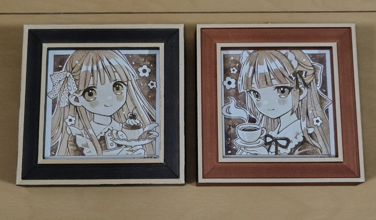 ようやく額が届いたので、いちにほさん（<a href="/ichiniho_run/">いちにほ🌷</a>）のドローイングを開封

最初に２択で迷って諦めた方にまた巡りあえると思ってなかったので、縁があった事に感謝🙏