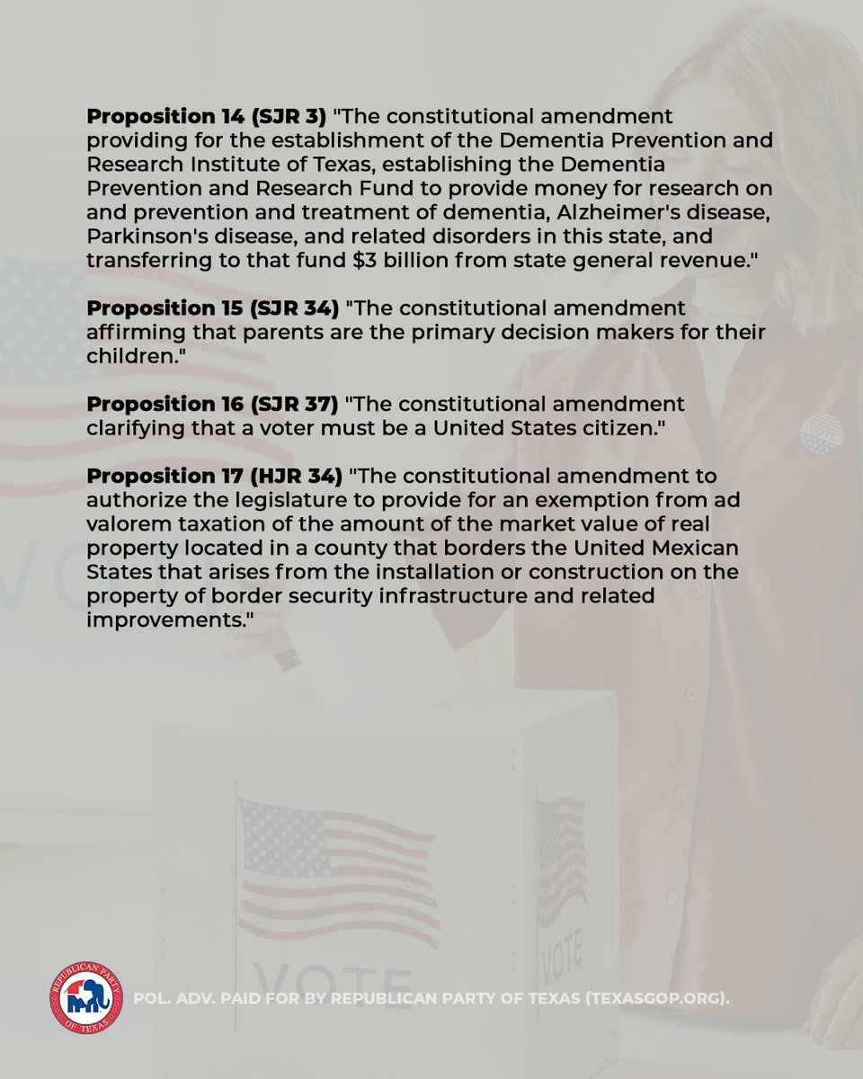 This November 4, Texans will have the opportunity to vote on several proposed constitutional amendments in the upcoming election. Know what's on the ballot.