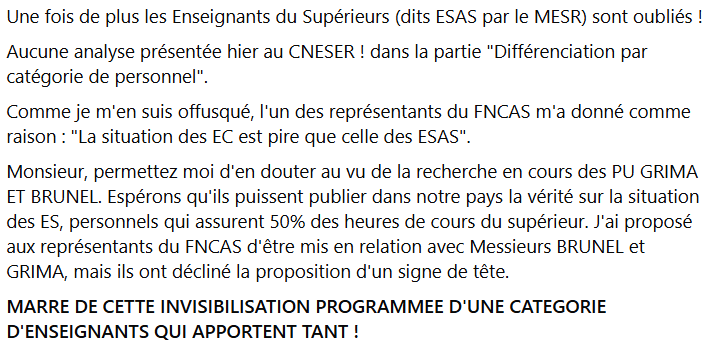 #PRAG, #PRCE, #PREC, #Contractuels, #RIPECPÉTITION
BAROMÈTRE DE LA SANTÉ AU TRAVAIL - LES ENSEIGNANTS DU SUPÉRIEUR SONT ENCORE OUBLIES LORS DE L'ANALYSE AU CNESER
Rejoignez le collectif 384 pour la justice entre les collègues et pour vous faire entendre !
helloasso.com/associations/c…