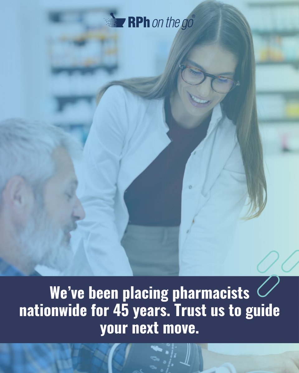 rphonthego's tweet image. Pharmacists have trusted us for decades to help shape their careers. Wherever you’re headed next, we’ll guide the way. Join our team today!