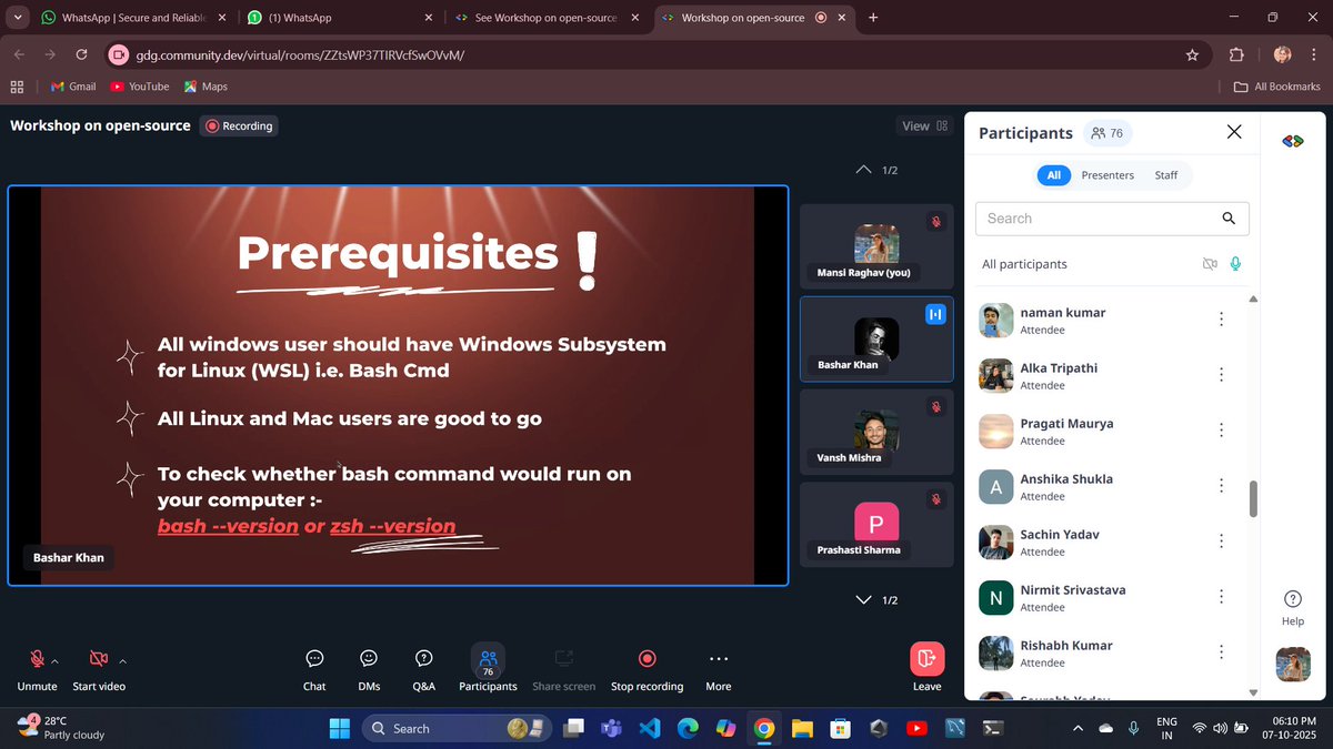 gdgoc_jkiapt's tweet image. 💻 Our Open Source Workshop was a huge success! 🌍
Two days full of learning and collaboration. 🚀
Special thanks to @Alisha_kausheen and @_Bashar_khan_ for your guidance.
Code. Collaborate. Contribute. 💫
#OpenSource #TechWorkshop #CodingCommunity #Innovation #GitHub #Git