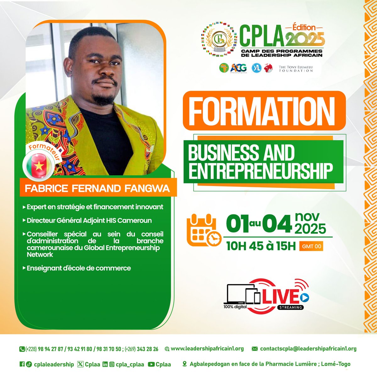 🇨🇲🇨🇲🇨🇲
Quand il s’agit de stratégie et d’innovation financière, Fabrice Fernand FANGWA incarne l’excellence.

Cliquez sur le lien suivant lire sa biographie
      ⬇️⬇️⬇️
linkedin.com/feed/update/ur…