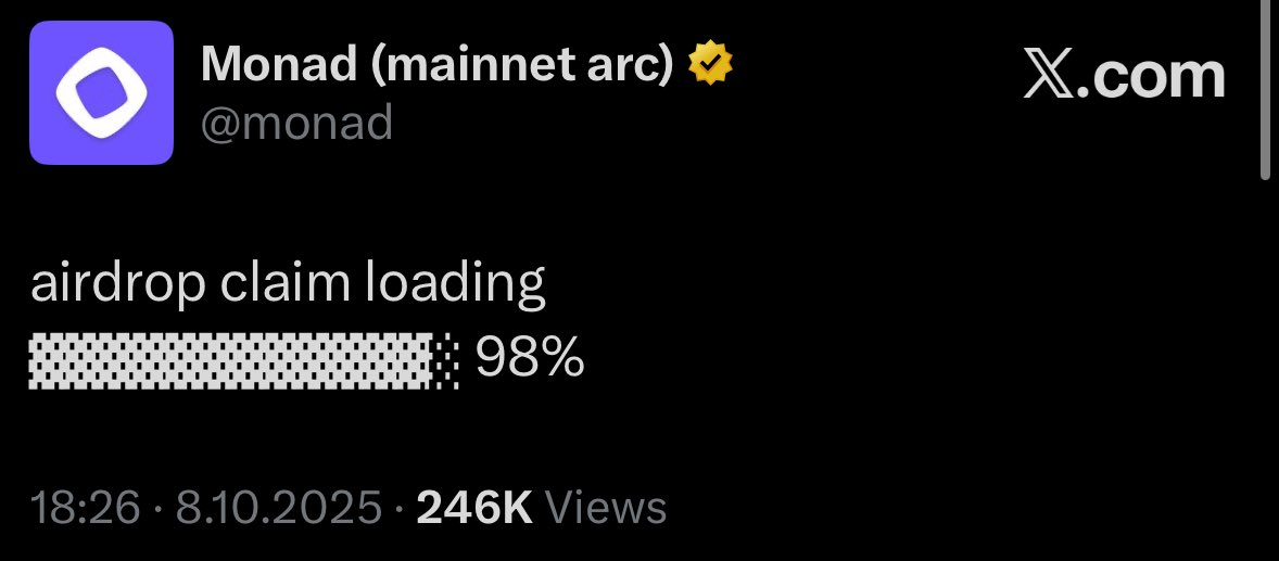 Kriptolia (@kriptoliatr) on Twitter photo Monad Airdrop Yarın 🪂
İlk günden Testnet işlemlerini yaptığımız $244M yatırımlı <a href="/monad/">Monad (mainnet arc)</a> paylaşımında airdrop claim için %98 dedi. 👀
Bizim saat ile bu gece yada yarın $MON airdrop gelecek gözüküyor! 💚 Monad Airdrop Yarın 🪂
İlk günden Testnet işlemlerini yaptığımız $244M yatırımlı <a href="/monad/">Monad (mainnet arc)</a> paylaşımında airdrop claim için %98 dedi. 👀
Bizim saat ile bu gece yada yarın $MON airdrop gelecek gözüküyor! 💚