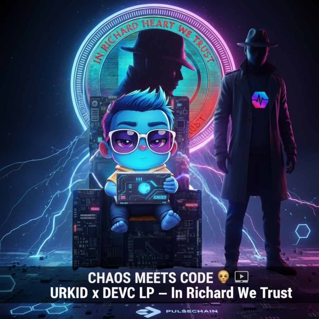 UrkidPulse's tweet image. ⚡️CHAOS MEETS CODE⚡️
URKID x DEVC LP — In @RichardHeartWin We Trust.
When the blue baby of PulseChain joins forces with the dev in the shadows… expect volatility, velocity, and vision.
#URKID #DEVC #PulseChain #InRichardWeTrust
#libertyswap
#Trenches