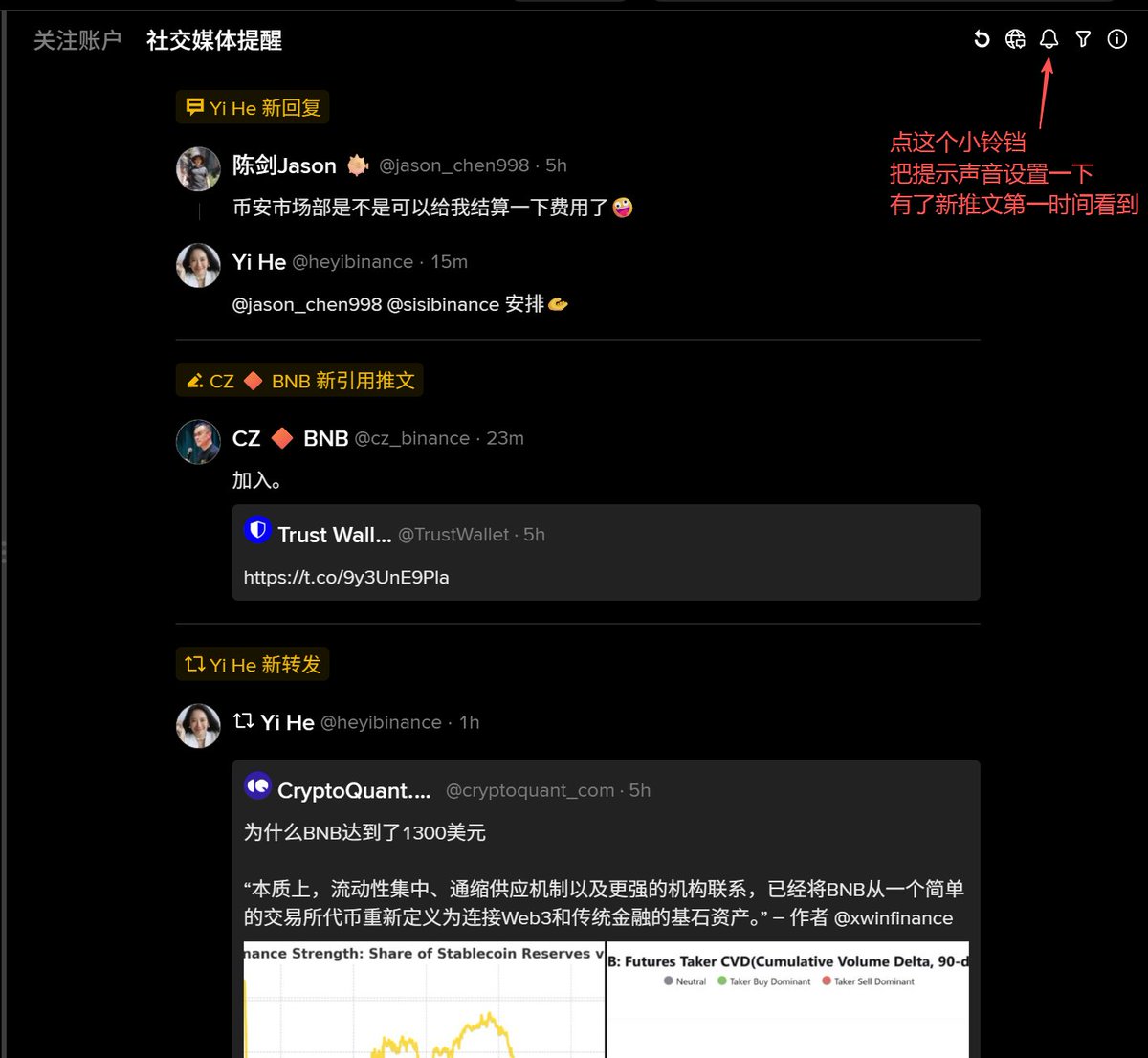 cutepanda's tweet photo. 新人玩转BSC链meme必备之《币安web3版钱包使用指南》

最近bsc链pvp非常火热 吸纳了全网的热度

我体验下来实际的难度远远低于SOL 
目前就是买了的东西完全不敢买 生怕第二天突然某个代币起飞卖飞了

我最近十一直在用 目前我的结论是：
最好的打狗工具就是用币安的web3钱包
从$4开始 币安人生 PALU YEPE 等一大堆代币都可以非常早的发掘到 
知道的小伙伴都了解我找出来的位置非常早 当然拿不拿得住 就是另一个问题了

建议大家如果手里工具用的不太顺手 或者是刚开始学习玩bsc meme的新人 可以查漏补缺 好好享受BNB szn

我总结下来币安钱包有几个独特的优点：
1.  绝对的安全
币安的web3网页版 是币安自己的无私钥钱包 每次开机打开网页 都要在手机app先进行确认身份 网页端无法任意转出代币 （当然插件或者手机是可以的） 完全专心打狗 不必担心被盗的问题
2. 自带KOL和币安筛选过的聪明钱 节省大部分挖掘地址的工作
3. 实时交易+自定义推特监控在同一个页面 非常方便
4. 交易买卖的限价单设置非常清晰

web3版使用网址
https://t.co/d3id7daUoj

下面开始操作说明

1. 钱包生成
首先进入网站
https://t.co/d3id7daUoj
如果此时没有钱包 按照操作说明来用手机设置好钱包即可

2. 监控页面【重要】
监控页面是我平时找新的金狗最多的地方
左边可以看实时交易 右侧是推文的设置
实时交易有币安自己筛选的KOL、聪明钱 也可以看自己关注的钱包的实时交易
右侧推特的社交媒体提醒 建议把关注账户留着 @heyibinance @cz_binance @binance 三个账户 看他们的推文就完全足够了
同时点击右上角小铃铛 来设置好声音提示

3. 交易页面
交易页面实际使用的体验极佳 速度很快 能防夹子
也可以一次性设置好买入金额 翻倍出本 及时止损等操作
我个人习惯设置
+100%出50% 也就是翻倍出本
-50%出100% 也就是跌了一半全出
这个就可以按照个人习惯调整了
我做了一张操作的图来标注建议的设置

4. Meme Rush
这个界面如果用gmgn 或者axiom之类打过土狗的 会非常的熟悉
币安这里我感觉反应速度更快 可以配置的内容更多
也包含快速购买的设置、关键词检测
对于热点行情非常的有用 这里不过多赘述了 喜欢用的可以自行研究

综合来说 币安web3版的钱包 是我最近使用的最好的工具 建议所有人立刻用起来！享受BNB季节！
