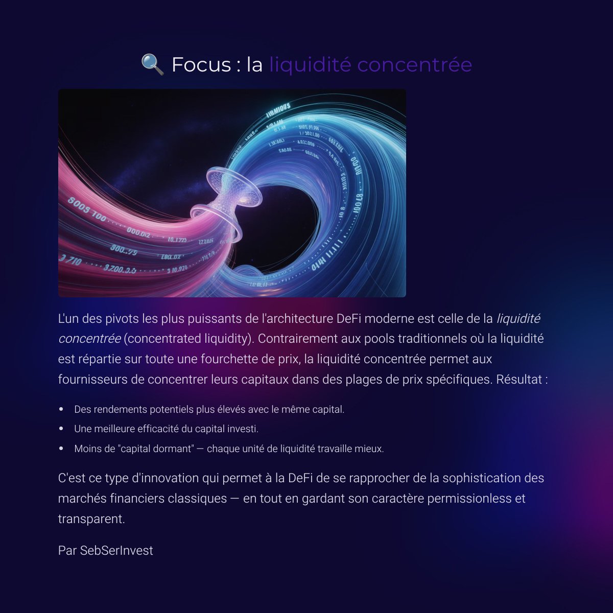 SebSerInvest's tweet image. 📎 Découvre toutes mes ressources et mes liens ici :

🔗 linktr.ee/SebSerInvest

#Web3 #DeFi #Blockchain #FinanceDécentralisée #Crypto #Innovation #SmartContracts #FutureOfFinance #OpportunitésWeb3 #AdoptionCrypto #InvestirDansLeFutur #RevolutionFinanciere #BlockchainRevolution