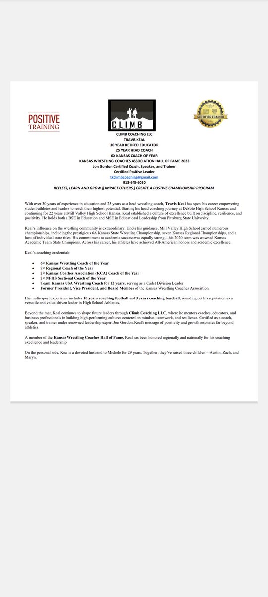 <a href="/coachkeal24/">Coach Keal</a> is a multi time COY, a KWCA HOFer, certified <a href="/JonGordon11/">Jon Gordon</a> Coach, the creator of Climb Coaching and now he will add guest on our Podcast! Stay tuned...
