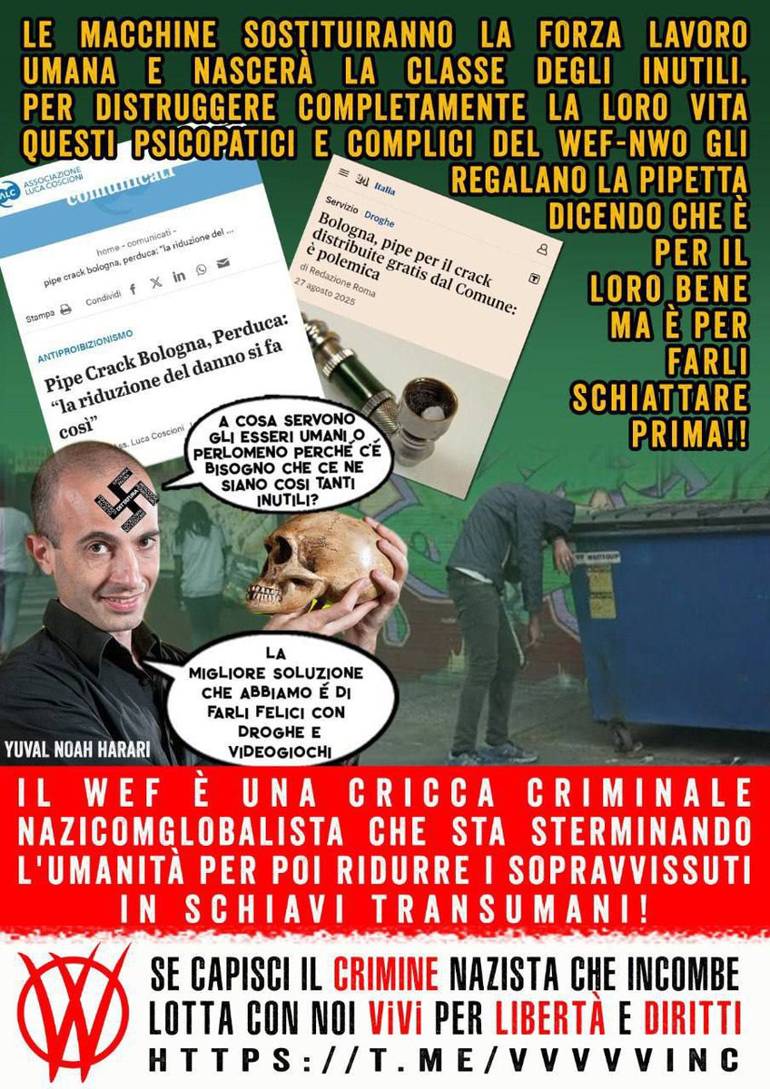 “Il progresso è come un’ascia nelle mani di un criminale patologico” A.Einstein

✌️✌️🔝♦️🔥💥🔨💯⚡️‼️

 ACCEDI 
ALLE CHATROOMS 
E SCOPRIRE COME E PERCHÉ
DIVENTARE UN GUERRlER0 ViVi 

👇👇👇
t.me/+RpSTxOYoq2Q0Z…

CANALE  PRINCIPALE V_V 
👇
t.me/+x2KxrWVNcDo2Y…