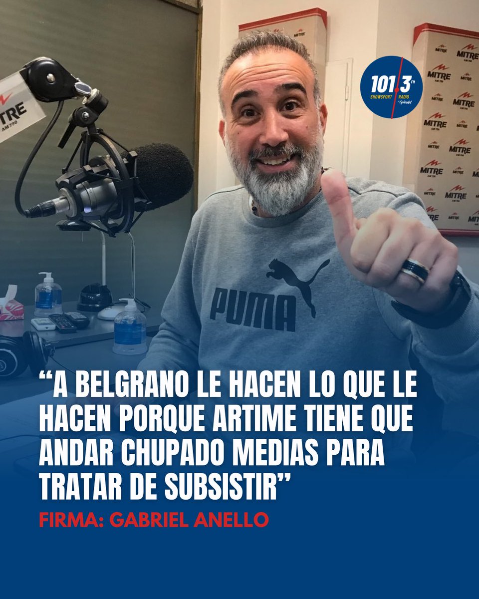showsportradio's tweet photo. 🎙️ @anellogaby cruzó a Belgrano por la relación de Artime con Chiqui Tapia. https://t.co/o0HrhyuaP0