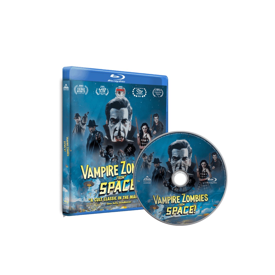 disc_connected's tweet photo. ***ANNOUNCEMENT***
Coming on January 20th on Blu-ray in the US from @CleopatraRecord: #VampireZombiesFromSpace! (2024)!
1947, in the small town of Marlow, young Mary witnessed her mother's gruesome death, where the infamous Dracula emerged from the shadows to claim her life. Now, ten years later, the trauma of that night still haunts her, especially as strange occurrences begin to plague her town. When her sister and father mysteriously vanish, Mary knows something sinister is at play.
Determined to uncover the truth, Mary starts digging into the events surrounding her sister and father's disappearances. At the same time, hard-nosed police Chief Clarke and a new transfer, Detective Wallace, eager to prove himself, begin piecing together clues linked to the recent strange occurrences. The deeper they delve, the more they realize that something far worse than they imagined is unfolding in Marlow.
Terror grips the town as a full-blown zombie outbreak erupts, leaving chaos in its wake. The military is swiftly deployed, led by the over-the-top Colonel Talbit, who declares a state of emergency. Amidst the panic, Mary finds an unlikely ally in Wayne, a chain-smoking greaser with a heart of gold and a knack for trouble. As they investigate further, they uncover Dracula's true plan: to build an unstoppable army of vampire zombies, using the unsuspecting townspeople of Marlow as his soldiers. His goal is to unleash this nightmarish force upon the world, plunging it into eternal darkness under his rule.
Mary, Wayne, Chief Clarke, and Wallace must band together to stop Dracula before his army grows too powerful to contain. Their mission is clear: Stop Dracula and his undead legion before they overrun Marlow...and possibly the world!
Bonus Materials
Bonus Slide Show, Bonus Promotional Clips, Trailers & more!
Trailer: https://t.co/Zg50U31Ixs
Preorder: https://t.co/b6VsG5PE1G
#BluRay #Ad #PhysicalMedia #BluRays #BoutiqueBluRay #CultMovies #DiscConnected #CleopatraRecords #LloydKaufman #JudithODea