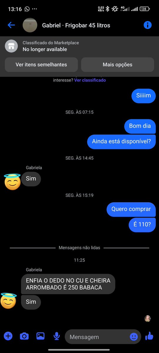 Eis que decido querer comprar um frigobar usado.