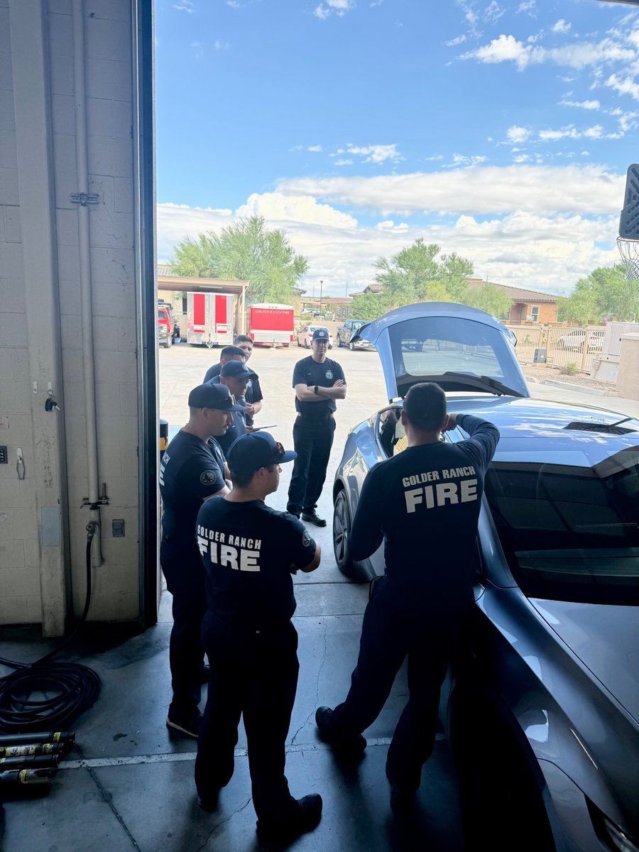 Our crews recently trained with a Tesla to better understand the hidden dangers of electric vehicles and how to safely manage these incidents during collisions and fires. If you ever see smoke or fire coming from your EV, get to a safe distance and call 911 immediately. We’re