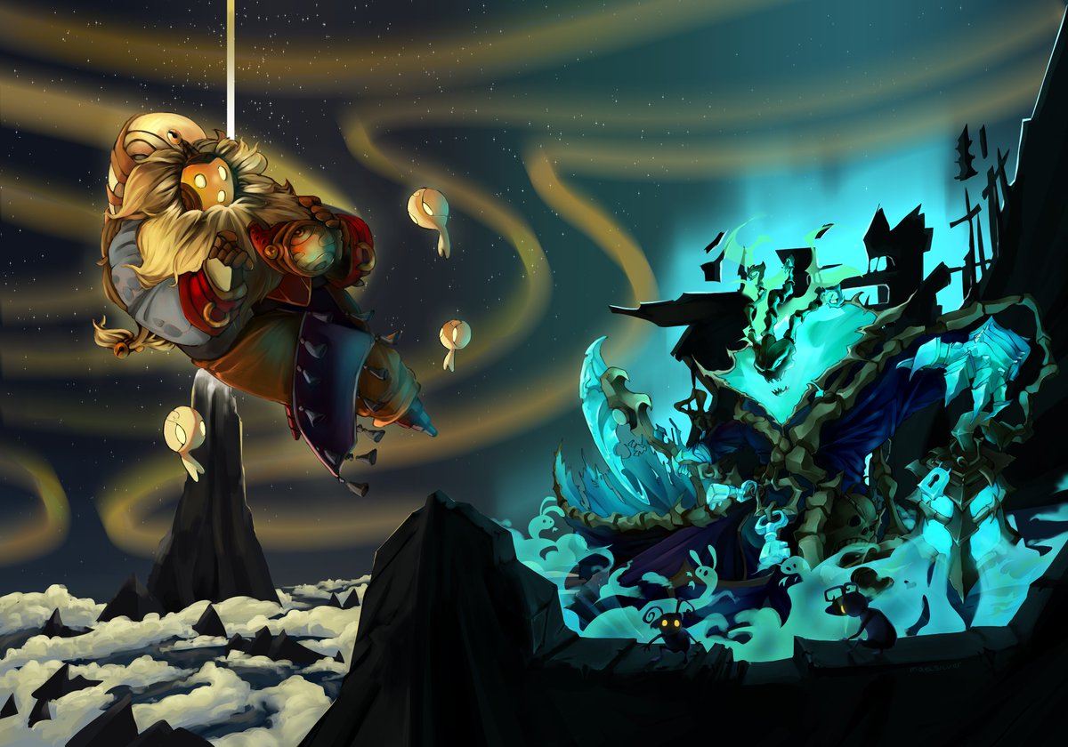 A huge thank you to <a href="/MaelSilver_/">MaelSilver_ ✨OpenCommission✨</a> for this MASTERPIECE!

I believe it's a marvelous rendition of my favourite <a href="/riotgames/">Riot Games</a>' characters: Thresh and Bard! With the added Heartless from Kingdom Hearts ♥

Can't wait to have it on my wall!