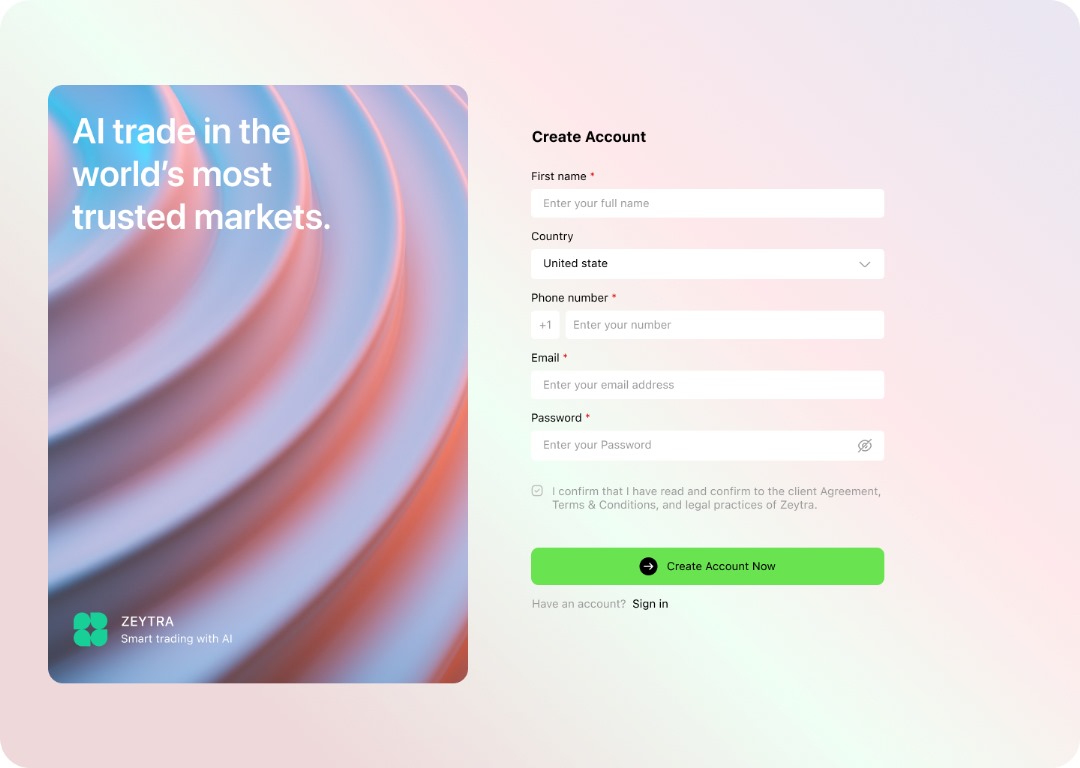 Toluwanimie456's tweet photo. 💼 Day 7/10: Create Account UI – Zeytra
Trading with AI, made human.
Focused on minimal input friction and clear trust indicators.
Sign-up forms don’t have to be boring they just have to work.
#DesignChallenge #UIUXDesign #AITrading #Zeytra #FormUX #OnboardingFlow #FintechDesign https://t.co/lqWC0kGPJt