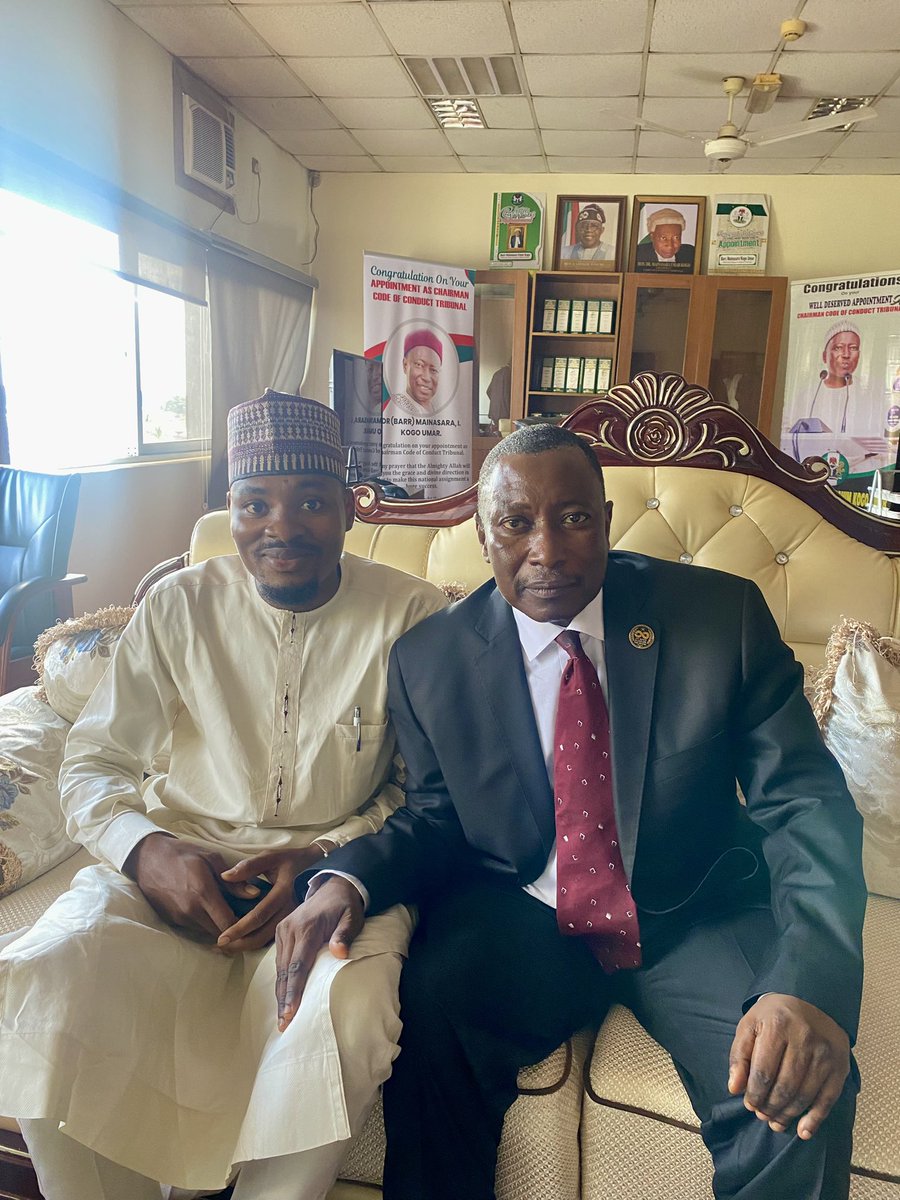 Hon_Faskari's tweet photo. Earlier yesterday, I had the privilege of attending the swearing of my uncle Hon. Justice Mainasara Umar Kogo Faskari, as Chairman court of conduct tribunal (CCT) at the Supreme Court Abuja. 
I thank Mr President @officialABAT for finding him worthy in this regard. https://t.co/G9GnJE91zz
