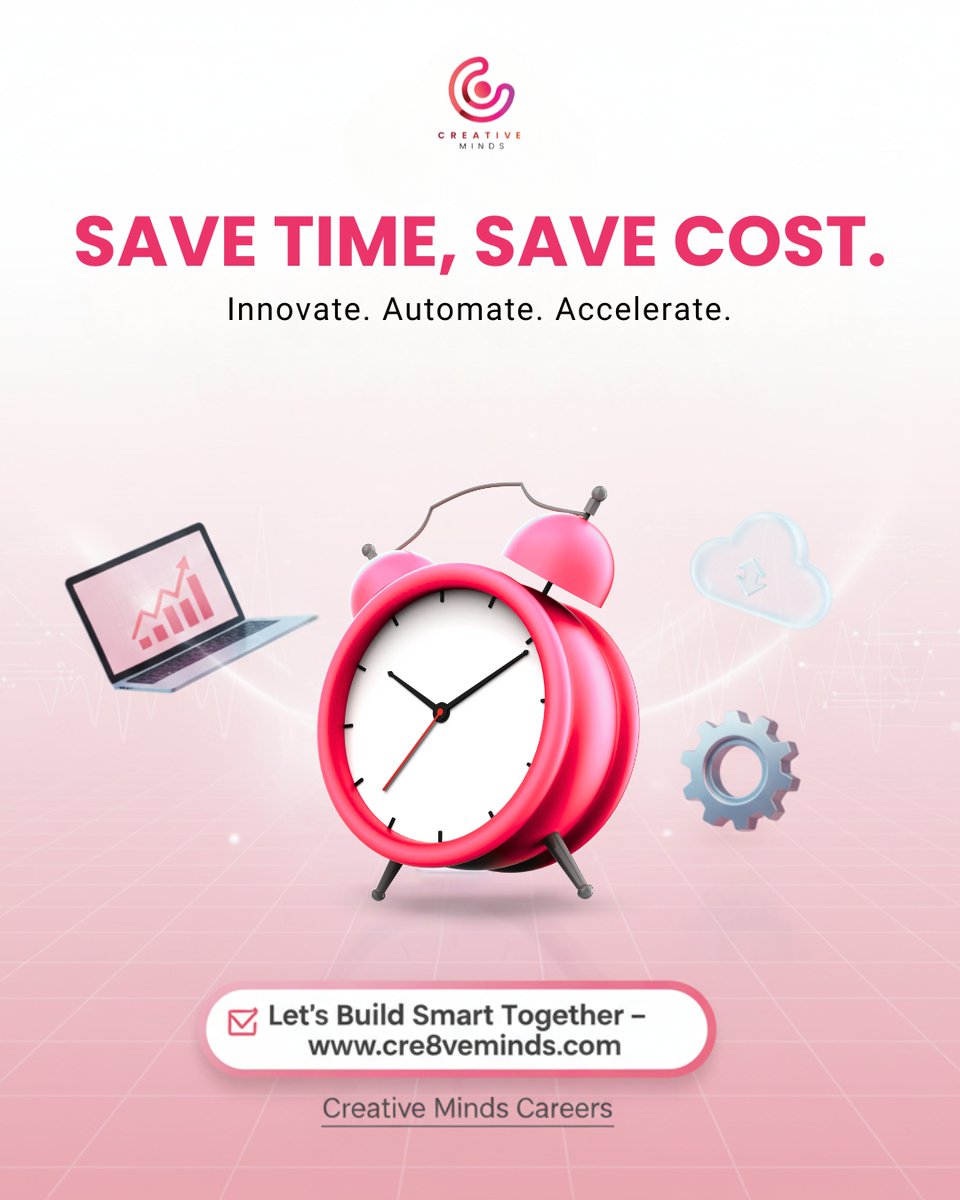 cre8veminds's tweet image. At Creative Minds, we design digital strategies that drive growth while cutting effort & expenses.
Let’s build smarter together → cre8veminds.com
#SaveTime #SaveCost #CreativeMinds #DigitalGrowth #SmartAutomation #BusinessEfficiency #TechDriven