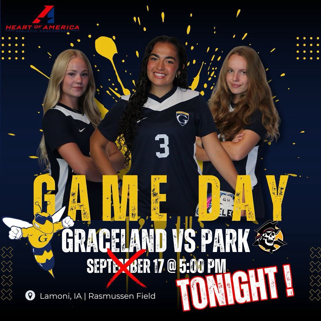 Graceland_wsoc's tweet image. 🚨 IT’S GAME DAYY🚨

Remember that game that got rained out a few weeks ago? The sun’s out today and we’re ready to try again! Come out to the Razz tonight and cheer on your Yellowjackets as they fight for the win! 🐝

📍 Lamoni, Iowa
🏟️ The Razz
🕔 5:00 PM CST
🆚 Park University
