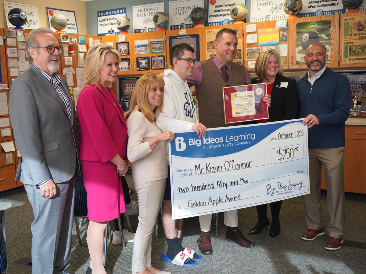 MillcreekSD's tweet photo. Congratulations to Mr. O'Connor of MCD on receiving the first Golden Apple Award of the year! He was nominated for the impact he has made on students as both an English teacher and basketball coach -- Well deserved!
You can watch the full story on JET-TV news tonight at 6PM 🤩🍏 https://t.co/zV4nmZyYQQ