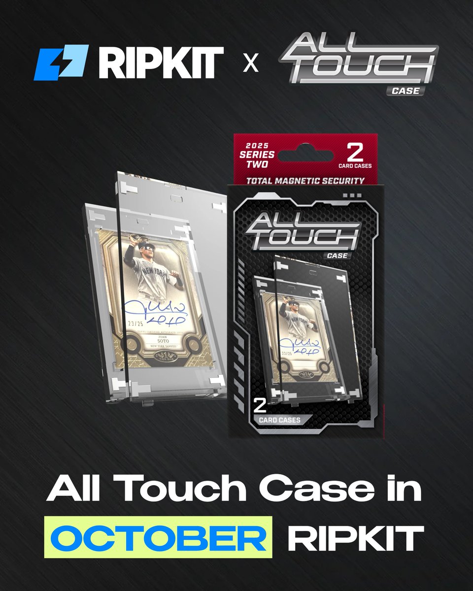 CollX_App's tweet image. This month’s mystery item in the October RipKit is coming at you from our friends at @alltouchcase! Every RipKit this month comes with an All Touch 2-pack hanger box, the perfect way to stash and protect your cards right after you rip ’em open.

Hurry up! The deadline to grab…