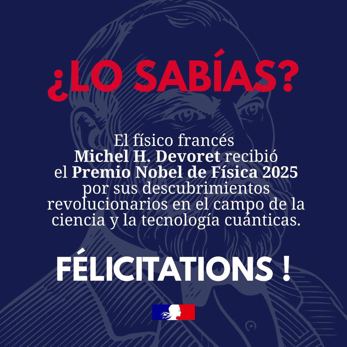 Michel H. Devoret, físico francés, recibió el Premio Nobel de Física 2025 por su trabajo pionero en el avance de las ciencia y tecnología cuánticas. ¡Un gran honor para Francia y la comunidad científica mundial! 🇫🇷✨