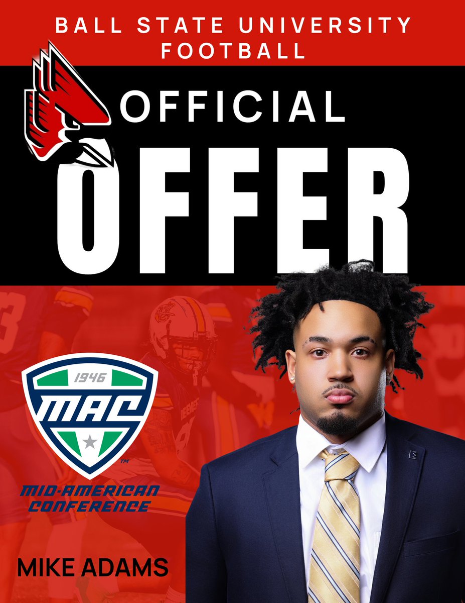 D1 OFFERED! CONGRATULATIONS TO MIKE ADAMS ON HIS OFFER FROM BALL STATE UNIVERSITY!

#DefendersFootball
#NewLevelSameDrive