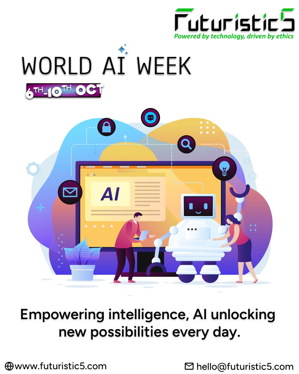 _Futuristic5's tweet image. Shaping the future with intelligent innovation, where technology learns, adapts, and evolves. 🤖✨
For AI-powered IT solutions, reach us at ⬇️
🌐 futuristic5.com
📩 hello@futuristic5.com
#WorldAIWeek #ArtificialIntelligence #FutureReady #Futuristic5 #Innovation #AI
